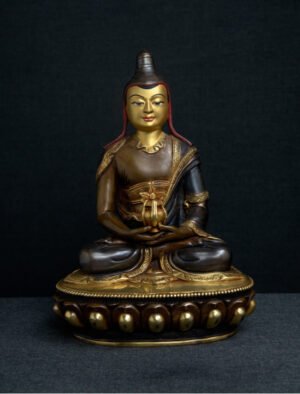 Vimalamitra- 9" inch 24k Part-gold two-toned antique