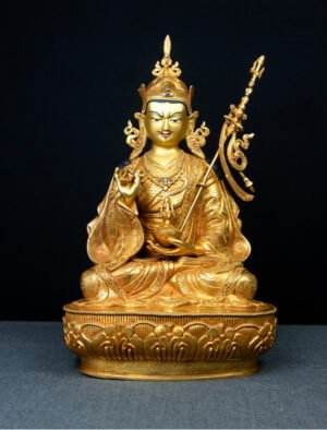 Guru Padmasambhava- 12 inch 24k Full-gold antique